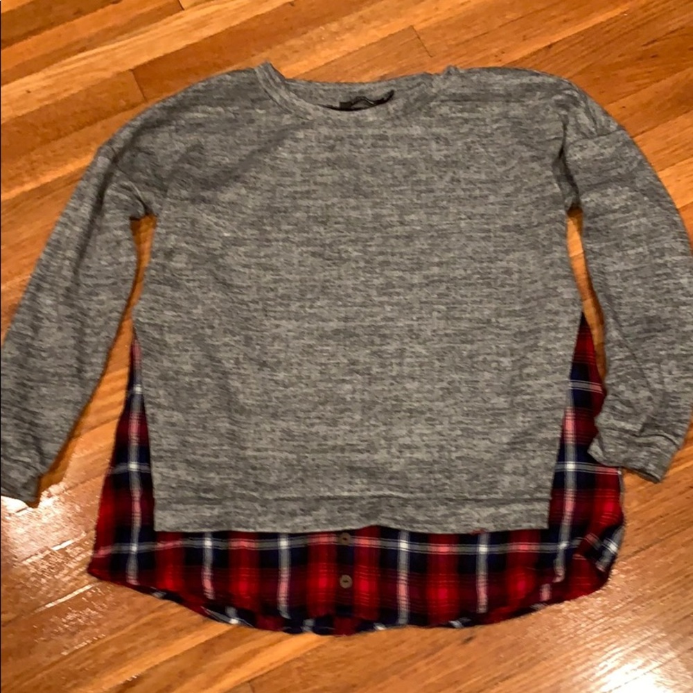 Doe & Rae Sweatshirt Flannel Top